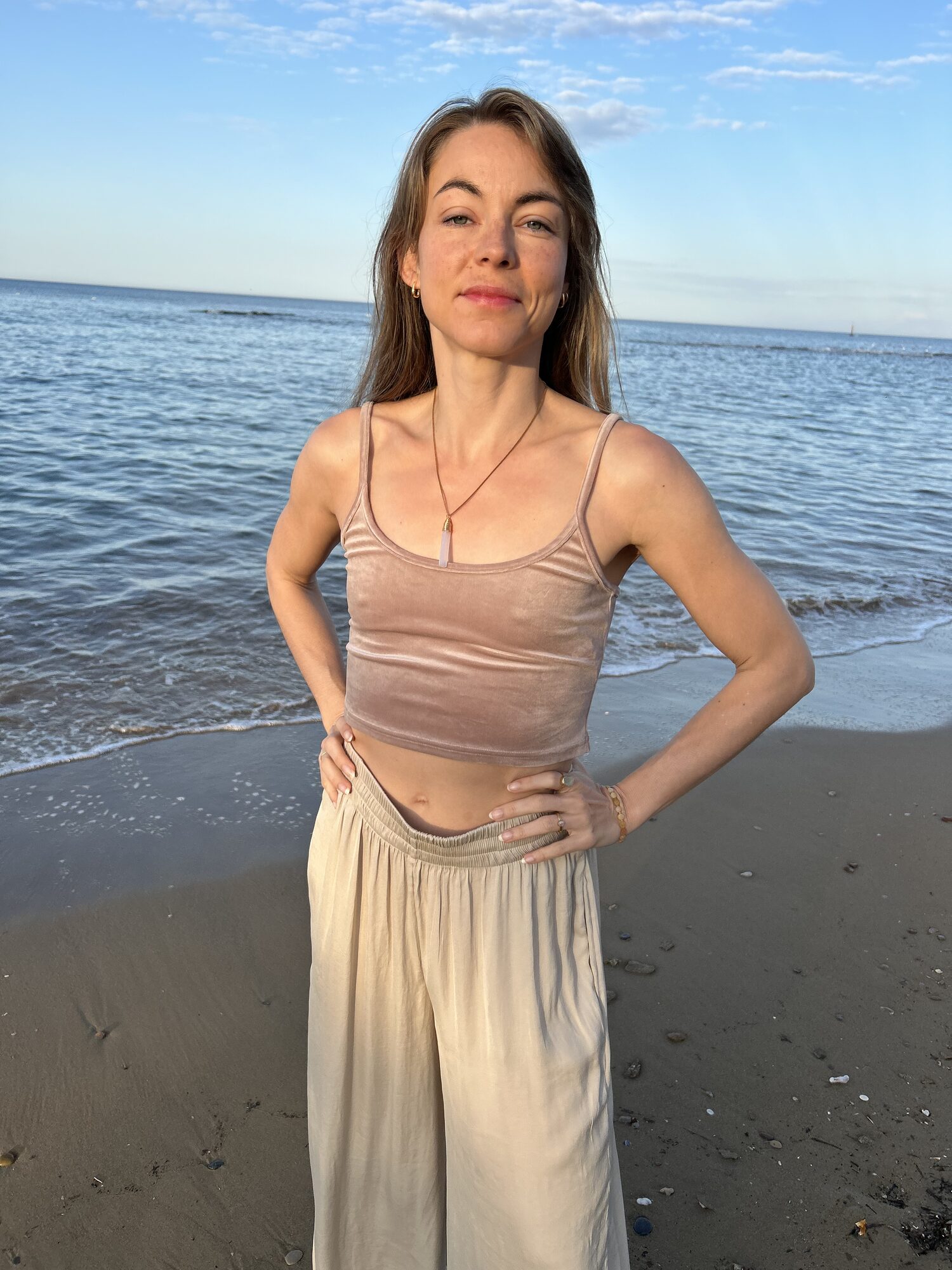 Portrait of the facilitator at the shoreline, soft light